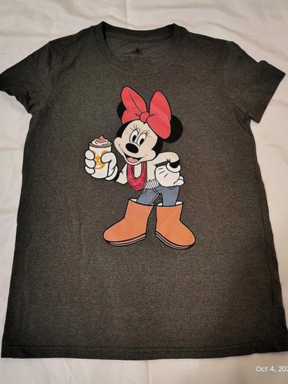 Disney Minnie Mouse Pumpkin Spice Season T-Shirt Size Small